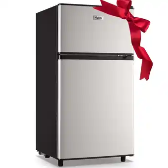 Walmart WANAI 3.5 Cu.ft Fridge with Freezer 2 Door Compact Refrigerator Adjustable Thermostat Silver New offer