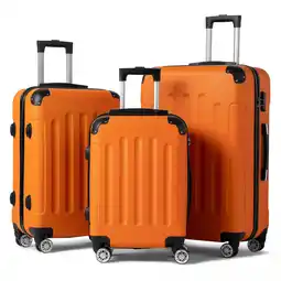 Walmart Zimtown Hardside Lightweight Spinner Orange 3 Piece Luggage Set with TSA Lock offer