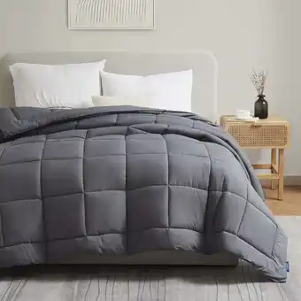 Walmart Nestl Comforter, Quilted Down Alternative Duvet Insert, All-Season Bedding Queen Comforter, Gray offer