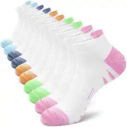 Walmart Loritta Womens Ankle Socks Athletic Running Low Cut Socks for Women Multicolor, 10 Pack offer