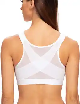 Walmart MELENECA Female Front Closure Wirefree Posture Bra for Women White 40G offer