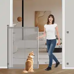 Walmart Fairy Baby Retractable Baby Gate Extra Tall 49'' Wide 55'' Wall Mounted Gate for Babies& Dogs, Grey offer