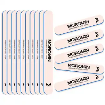 Walmart Morovan 100/180 Grit Emery Board Nail Files, 15 Pieces with Reusable Manicure offer