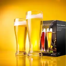 Walmart Baalaka 16 oz Beer Glasses Set of 2 - Pilsner & Wheat Glassware Gift for Men offer
