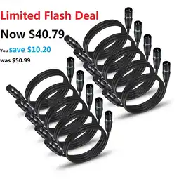 Walmart EBXYA 3 ft Male to Female XLR Cable 10 Pack, Shielded Copper for Microphones, Mixers, Speakers offer