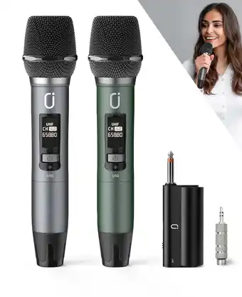 Walmart JYX Dual Wireless Microphones, Professional Handheld Dynamic Microphone for Singing, Speech, U50 offer