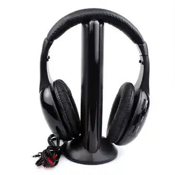 Walmart Fairnull Wireless Headset Over Ear FM Radio PC TV Headphone Transmitter with Microphone for Computer offer