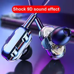 Walmart Fairnull A4 Universal Wire Control Double Moving Coil Subwoofer Earphone In-ear Earplugs Headset offer