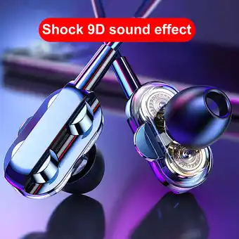 Walmart Fairnull A4 Universal Wire Control Double Moving Coil Subwoofer Earphone In-ear Earplugs Headset offer