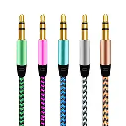 Walmart Fairnull 1m Braided 3.5mm AUX Male to Male Stereo Audio Adapter Cable for PC DVD Speaker offer