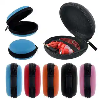 Walmart Fairnull Mini Portable Round Earphone Cable USB Data Cord Storage Bag Zipper Pouch Case offer