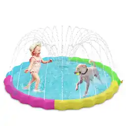 Walmart Niubya 60 Non-Slip Thicken Sprinkler Pool Splash Pad Outdoor Water Mat,Red&yellow&green&blue offer
