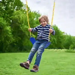 Walmart UBesGoo Kids Belt Swing Children Swing Set Replacement w/ Chain,Heavy Duty 660Lbs,Blue offer