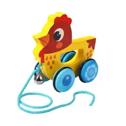 Walmart HGYCPP Colorful Pull-Along Wooden Horse Pull Toddler Toy Duck Horse Chicken offer