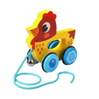 Walmart HGYCPP Colorful Pull-Along Wooden Horse Pull Toddler Toy Duck Horse Chicken offer