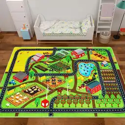 Walmart AKASISRUG Kids Rug Play Rug, Farm Life Road Traffic,Kid Car Road Mat Village Play Mat,39.4×59 offer