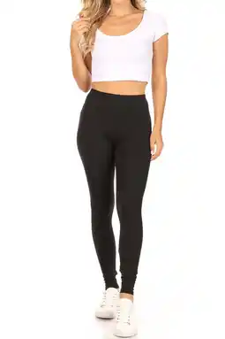 Walmart MOA Collection Women's Essential Full Length Leggings - Solid Color with Elastic Waistband offer