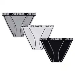 Walmart Joe Boxer Women's Cotton Blend Hi Cut Bikini Panties, 3-Pack, Sizes S-XL offer