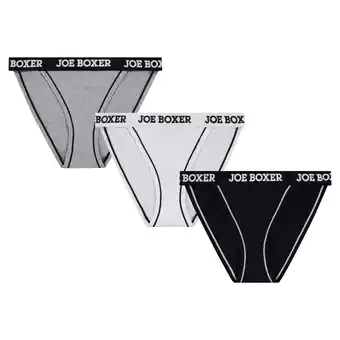 Walmart Joe Boxer Women's Cotton Blend Hi Cut Bikini Panties, 3-Pack, Sizes S-XL offer