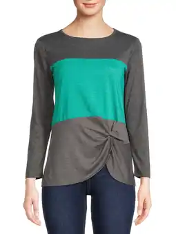 Walmart Nine.Eight Women’s Twist Knot Pullover Top with Long Sleeves offer