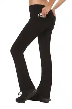 Walmart Nirlon Straight Leg Yoga Pants With Pockets - High Waisted Leggings For Women offer