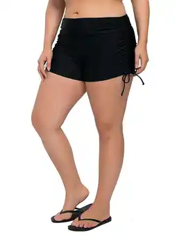 Walmart Women's Plus Size Swim Shorts High Waisted Swimsuits Bottoms Boyleg Boardshorts offer