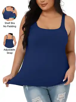 Walmart Beautyin Plus Size Tank Top for Women Adjustable Spaghetti Wide Straps Sleeveless T-shirts Cami offer