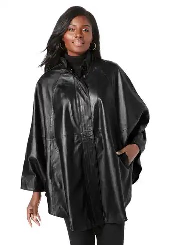 Walmart Jessica London Women's Plus Size Leather Poncho offer