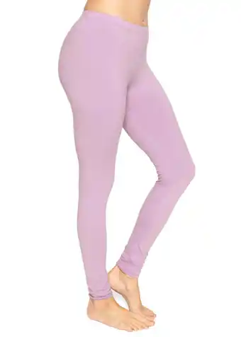 Walmart Stretch Is Comfort Women's Cotton Full Length Leggings Orchid Purple 2X offer