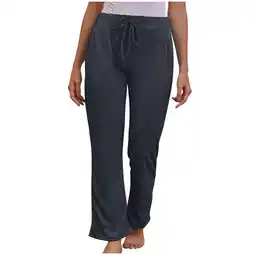 Walmart Viikei Womens Pants Clearance Plus Size Pants Solid Pocket Elastic Waist Long offer