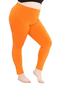 Walmart Stretch Is Comfort Women's Oh so Soft PS Leggings Orange X-Large offer