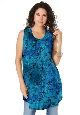 Walmart Roaman's Women's Plus Size Sleeveless Angelina Tunic offer