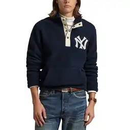 Walmart Men's Polo Ralph Lauren Navy New York Yankees Vintage Fleece Quarter-Snap Pullover offer