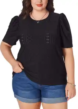 Walmart MLDRA Women's Plus Size T Shirts Oversized Tees Summer Half Sleeve Crew Neck Tunic Tops offer