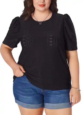 Walmart MLDRA Women's Plus Size T Shirts Oversized Tees Summer Half Sleeve Crew Neck Tunic Tops offer