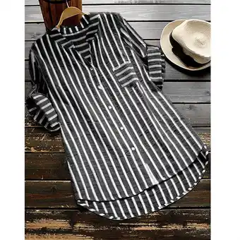 Walmart SUNSIOM Women Retro V Neck Long Sleeve Casual Loose Baggy Tunic Tops Blouse Plus Size offer