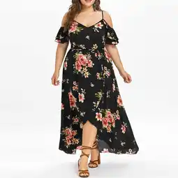 Walmart Mychoice Casual Cold Shoulder Boho Flower Print Long Dress (Women's Plus), Size 2XL offer