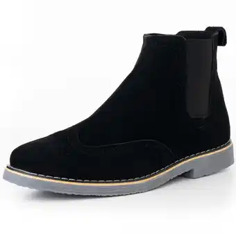 Walmart Alpine Swiss Mens Chelsea Boots Genuine Suede Dress Ankle Boots Wingtip Shoes offer