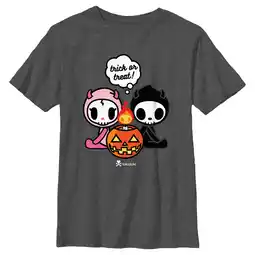 Walmart Boy's Tokidoki Halloween Trick or Treat Couple Graphic Tee Charcoal Heather X Large offer