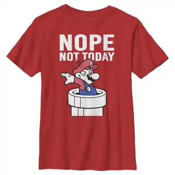 Walmart Boy's Nintendo Super Mario Nope Not Today Graphic Tee Red Medium offer
