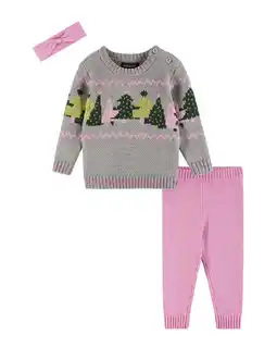 Walmart Andy & Evan girls Chenille Sweater Set, 6/9M, Grey offer