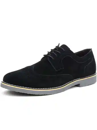 Walmart Alpine Swiss Beau Mens Dress Shoes Genuine Suede Wingtip Brogue Lace Up Oxfords offer