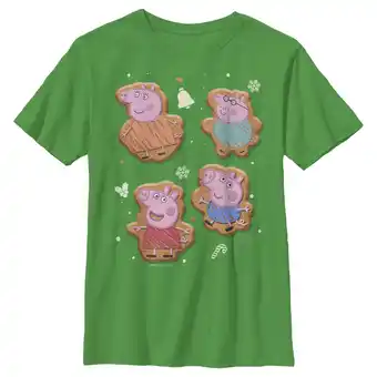 Walmart Boy's Peppa Pig Christmas Gingerbread Cookie Family Graphic T-Shirt offer