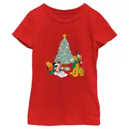Walmart Girl's Mickey & Friends Letter for Santa Graphic Tee Red Medium offer