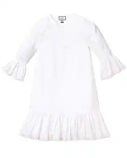 Walmart Petite Plume girls Flannel Arabella Nightgown, 06/12 M, White offer