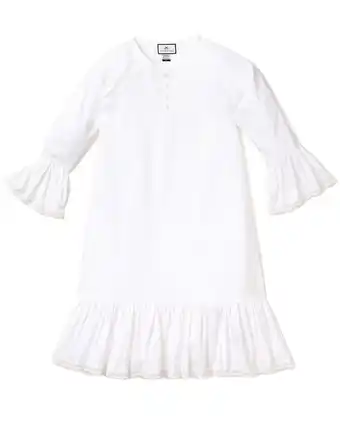 Walmart Petite Plume girls Flannel Arabella Nightgown, 06/12 M, White offer