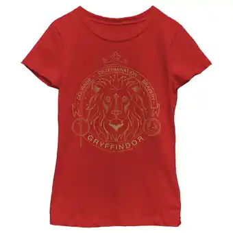 Walmart Girl's Harry Potter Gryffindor Line Art Seal Graphic Tee Red X Large offer