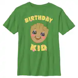 Walmart Boy's Guardians of the Galaxy Baby Face Birthday Kid Groot Graphic Tee Kelly Green X Small offer