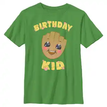 Walmart Boy's Guardians of the Galaxy Baby Face Birthday Kid Groot Graphic Tee Kelly Green X Small offer