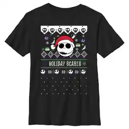 Walmart Boy's The Nightmare Before Christmas Holiday Scares Jack Face Graphic Tee Black Small offer